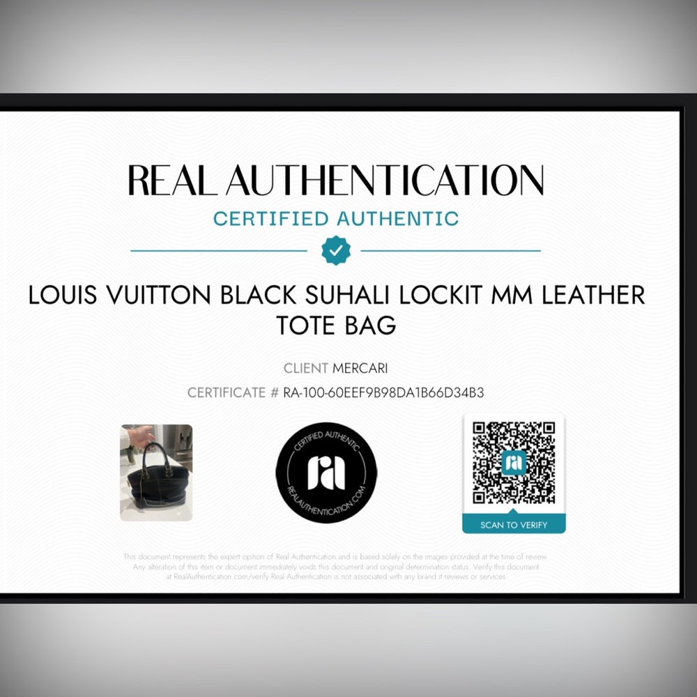 Louis Vuitton black suhali lockit MM leather tote bag - Picture 12 of 12